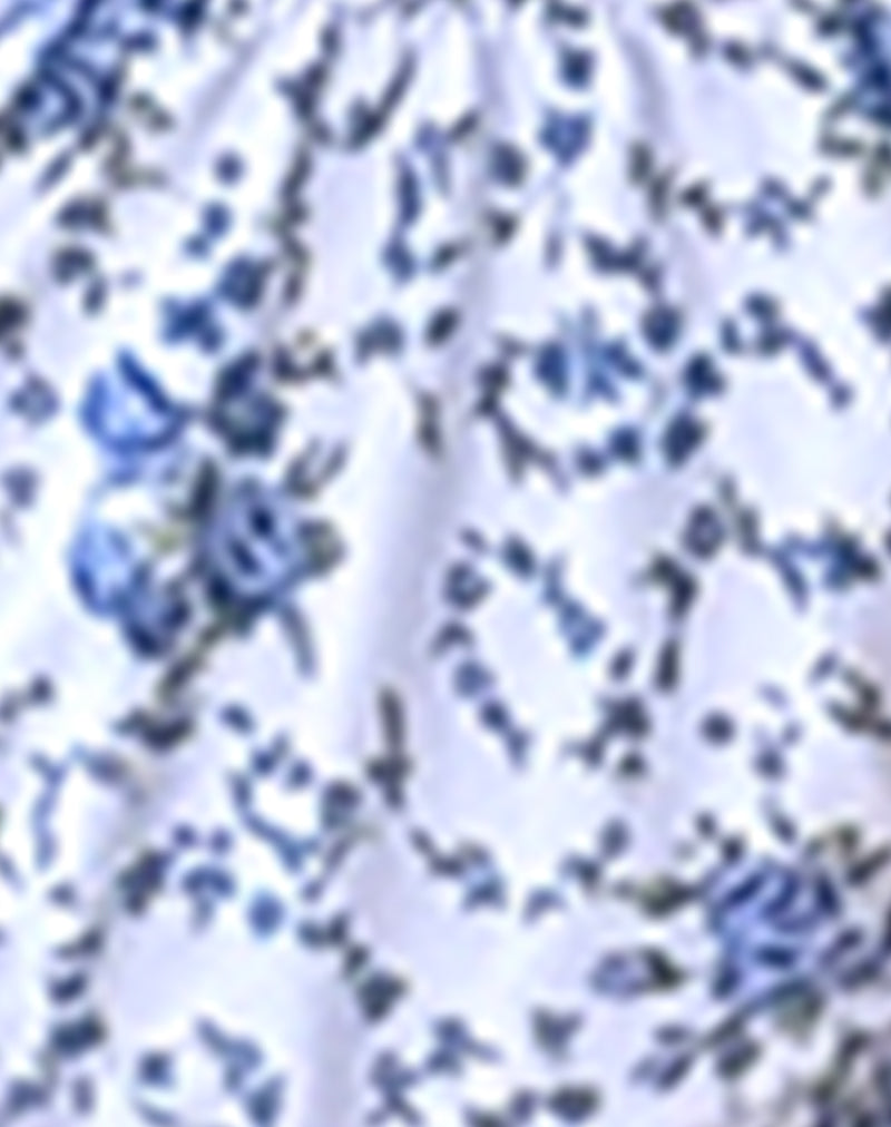 Image of Veroly Bikini Bottom in Blue Flower Chain