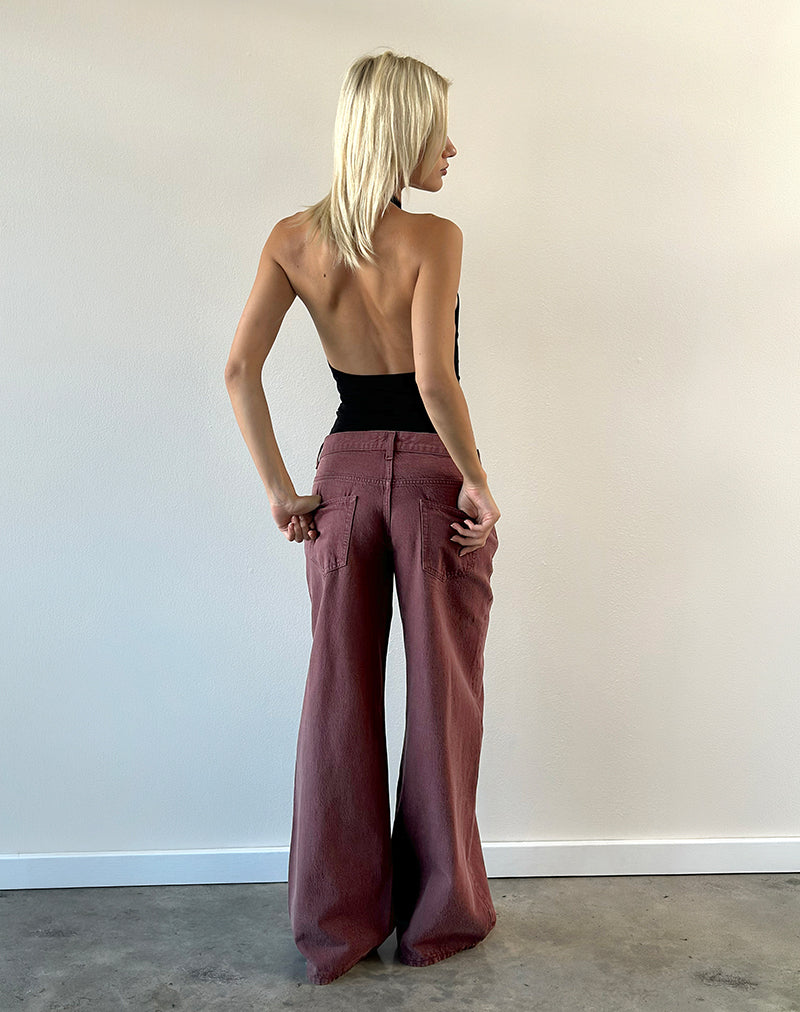 Image of Low Rise Roomy Jeans in Burgundy