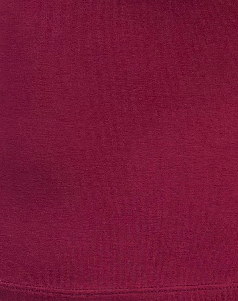 Image of Raceline Halterneck Top in Rayon Jersey Burgundy