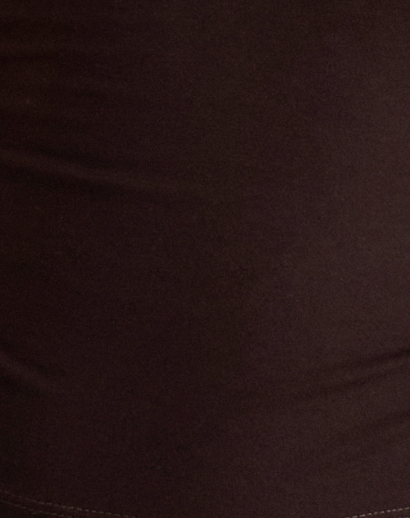 Image of Raceline Halterneck Top in Rayon Jersey Chocolate Brown