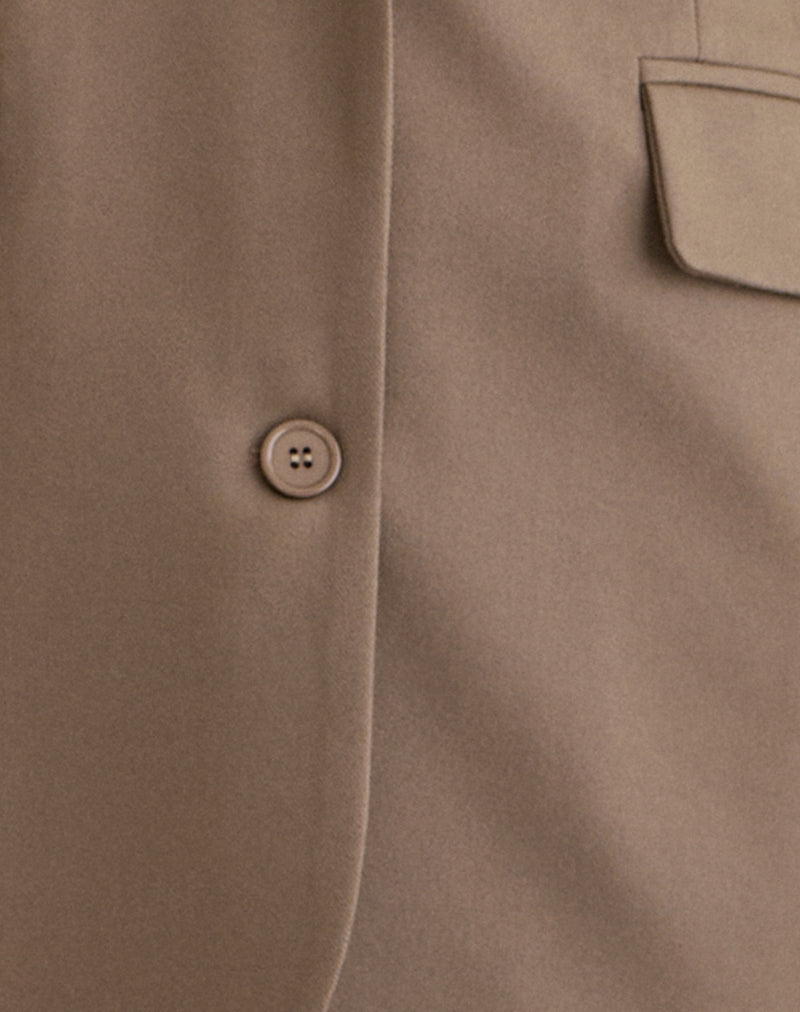 Image of Maiwa Blazer in Textured Tailoring Beige
