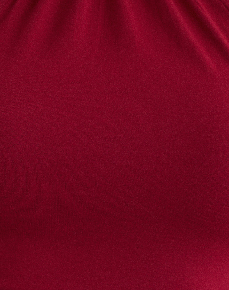 Image of Raceline Halterneck Top in Rayon Jersey Adrenaline Red