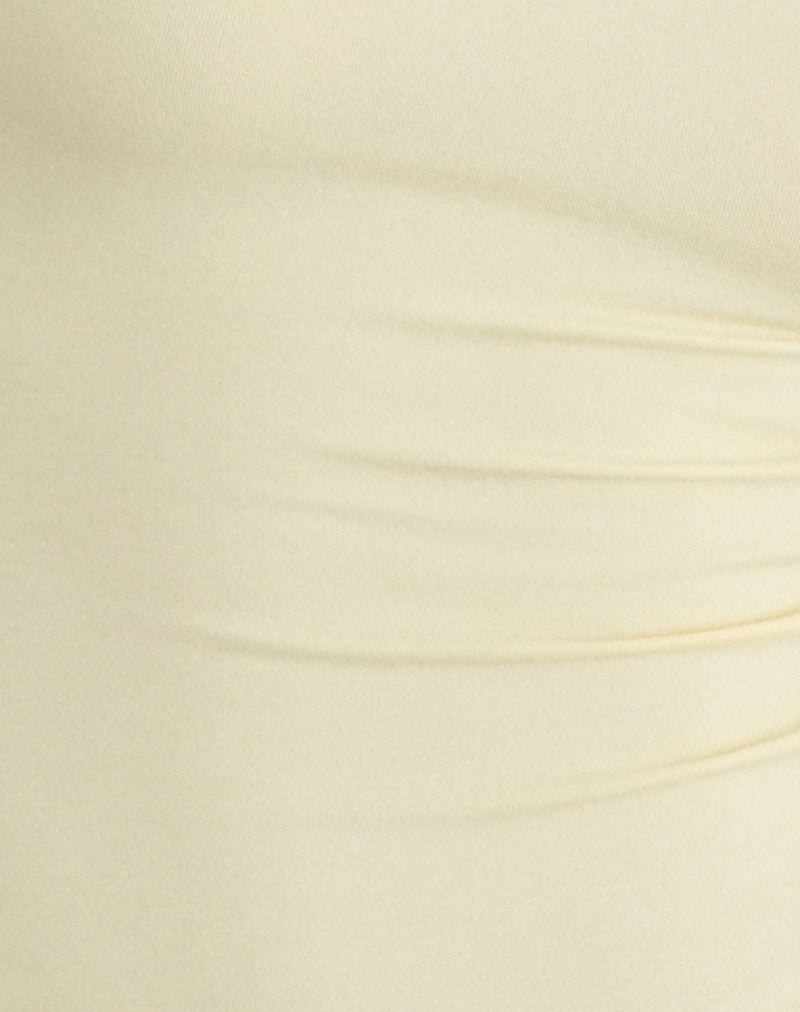 Image of Raceline Halterneck Top in Rayon Jersey Lemon