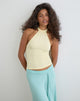 Image of Raceline Halterneck Top in Rayon Jersey Lemon
