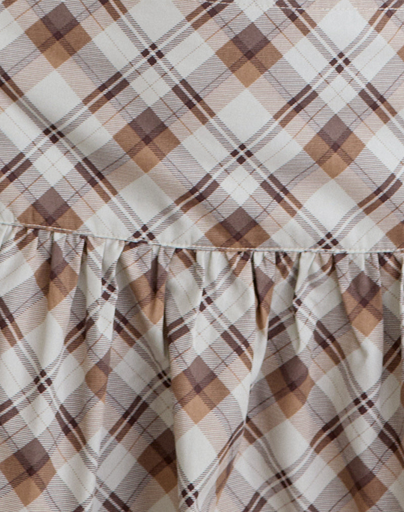 Image of Raffita Mini Skirt in Angled Check Brown