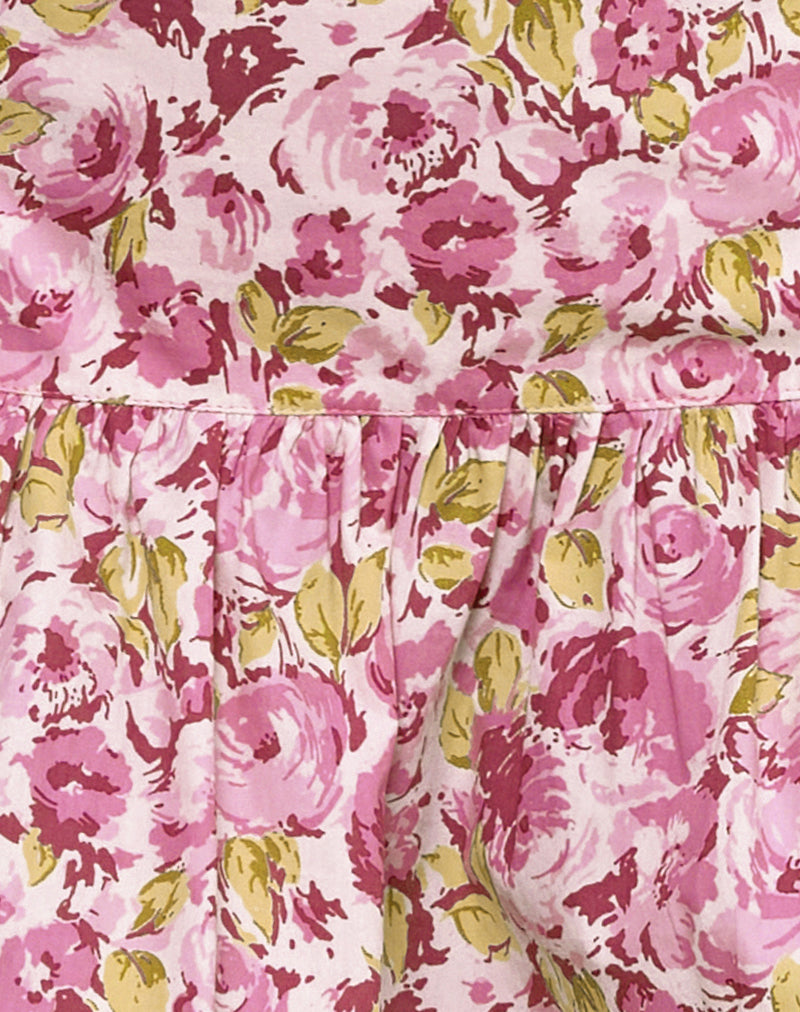 Image of Raffita Mini Skirt in Blossom Floral Pink