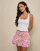 Image of Raffita Mini Skirt in Blossom Floral Pink