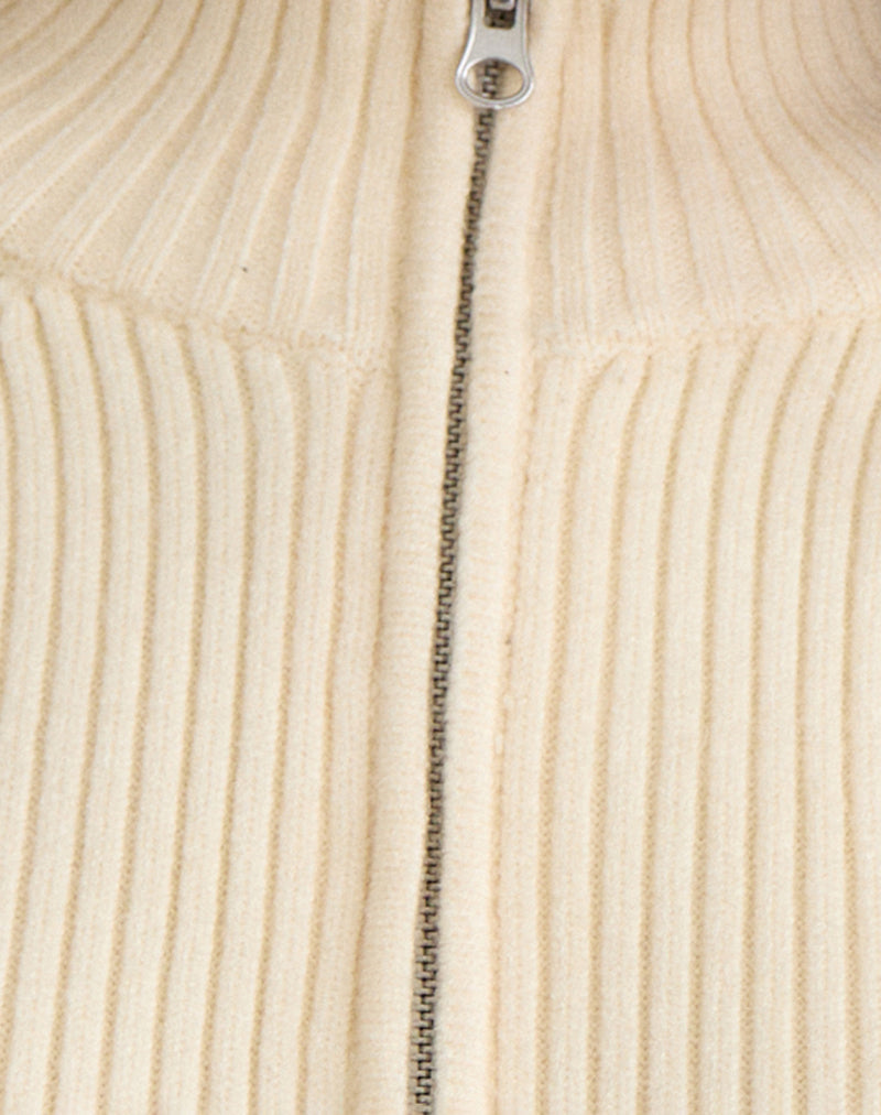 Image of Ranala High Neck Jumper in Knit Cream