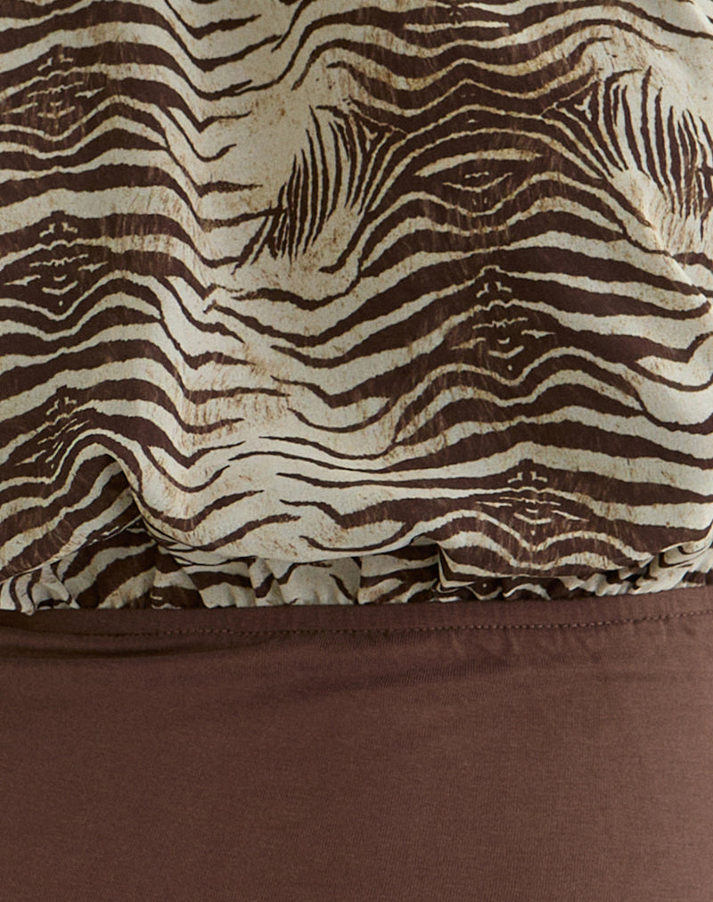 Image of Rania Backless Top in Chiffon Wild Animal Align Brown