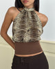 Image of Rania Backless Top in Chiffon Wild Animal Align Brown