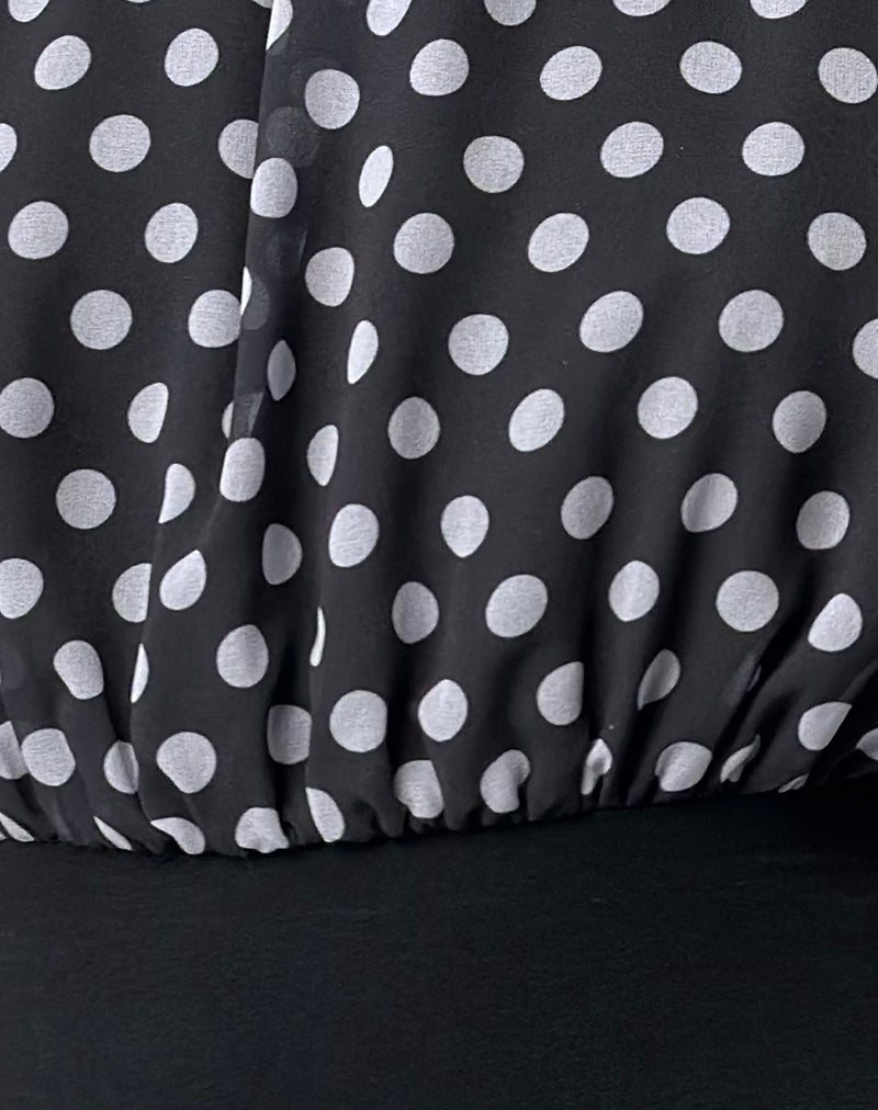 Image of Rania Backless Top in Basic Polka Black