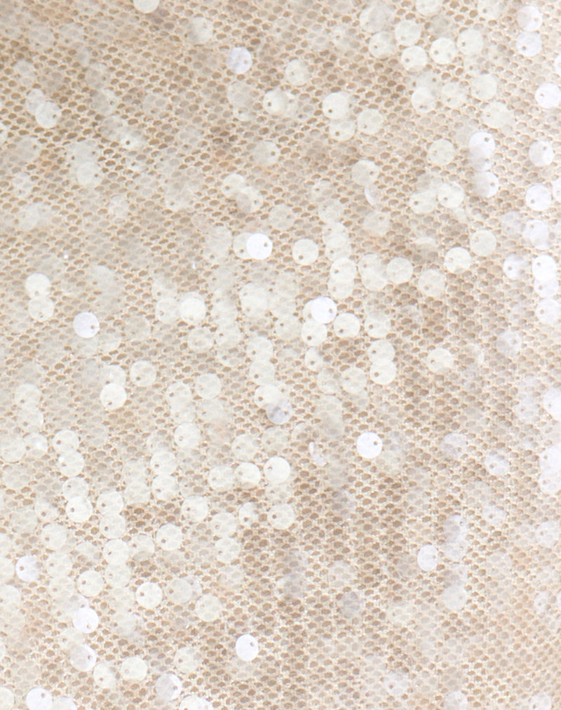 Image of Ranumi Midi Skirt in Sequin Crochet Cream