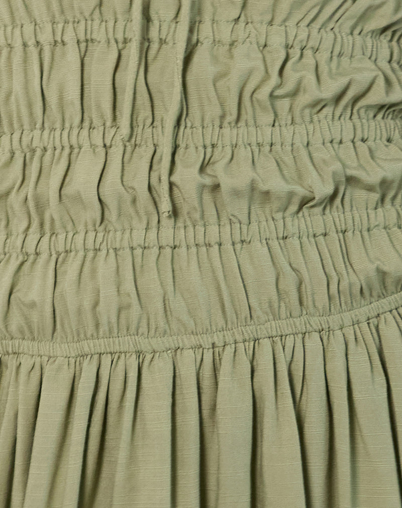 Image of Rasmil Bubble Hem Mini Dress in Sage Green