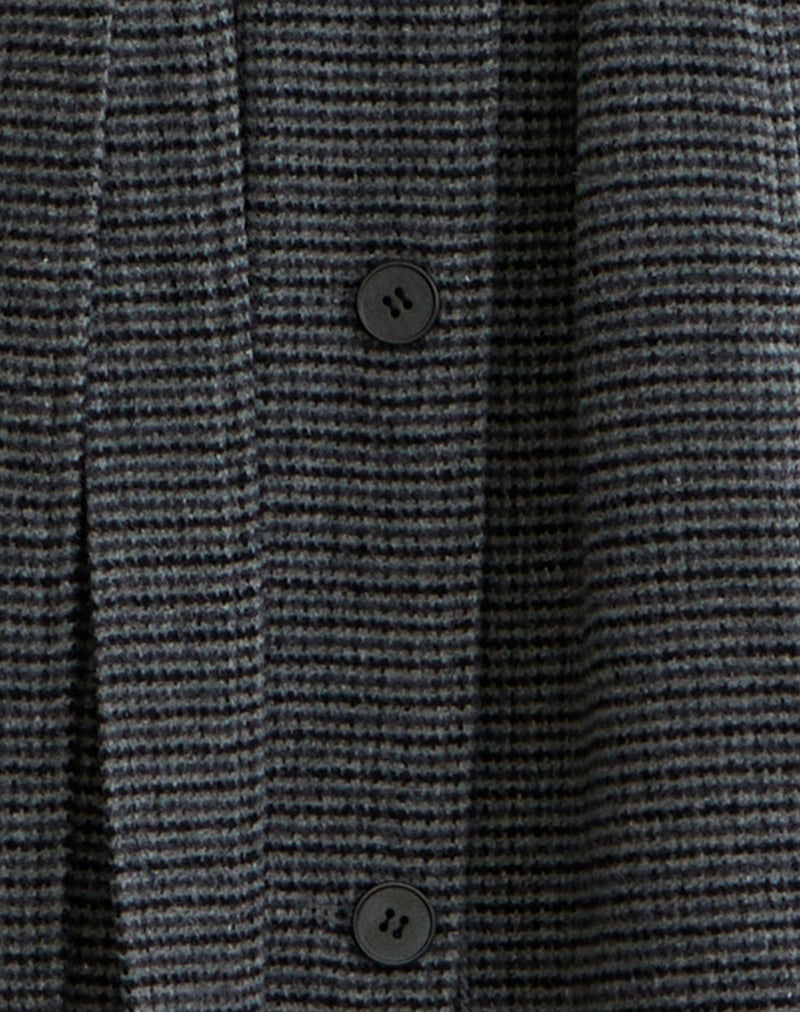Image of Ravari Belted Trench Coat in Charcoal Check