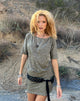 Image of Reeta Mini Dress in Glitter Knit Khaki