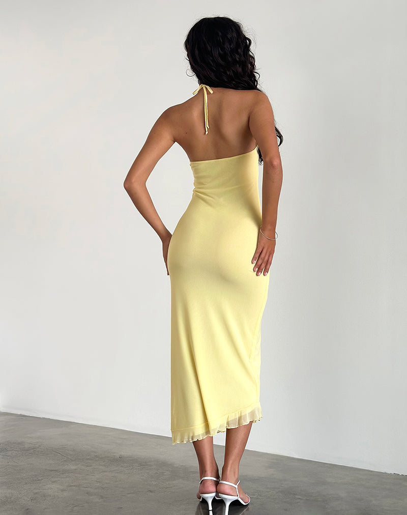 Image of Ribka Midi Dress in Mesh Lemon