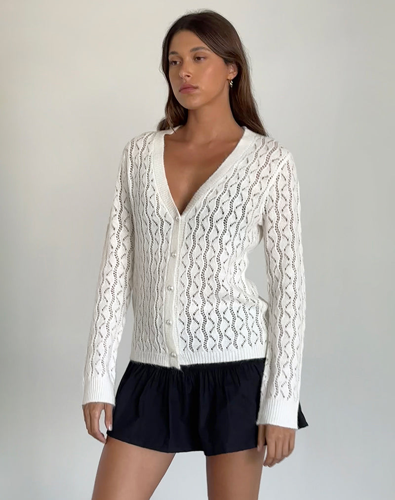 Image of Ricani Open Knit Cardigan in Ivory