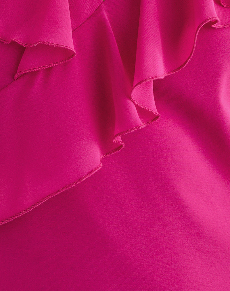 Image of Riksa Top in Chiffon Hot Pink with Drape