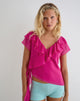 Image of Riksa Top in Chiffon Hot Pink with Drape
