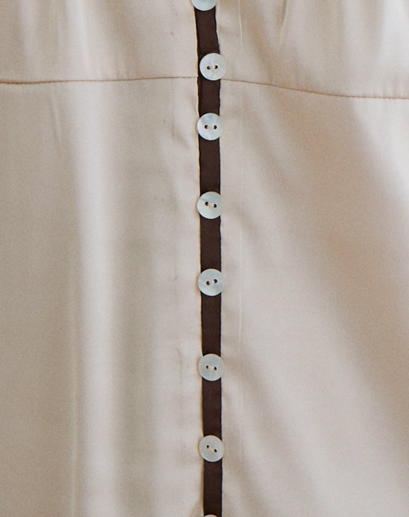 Image of Rinari Mini Dress in Satin Champagne