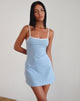 Image of Riniko Mini Dress in Nantucket Blue with White Binding