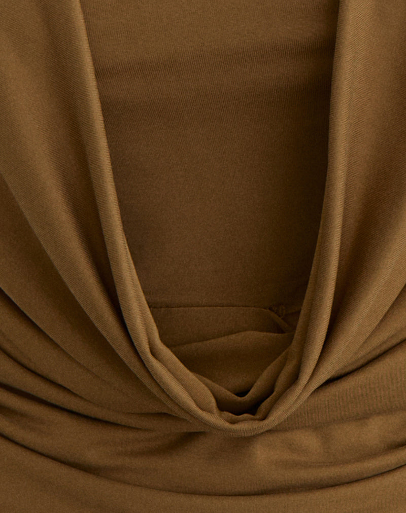Image of Rinsha Cowl Top in Cupro Dark Yellow