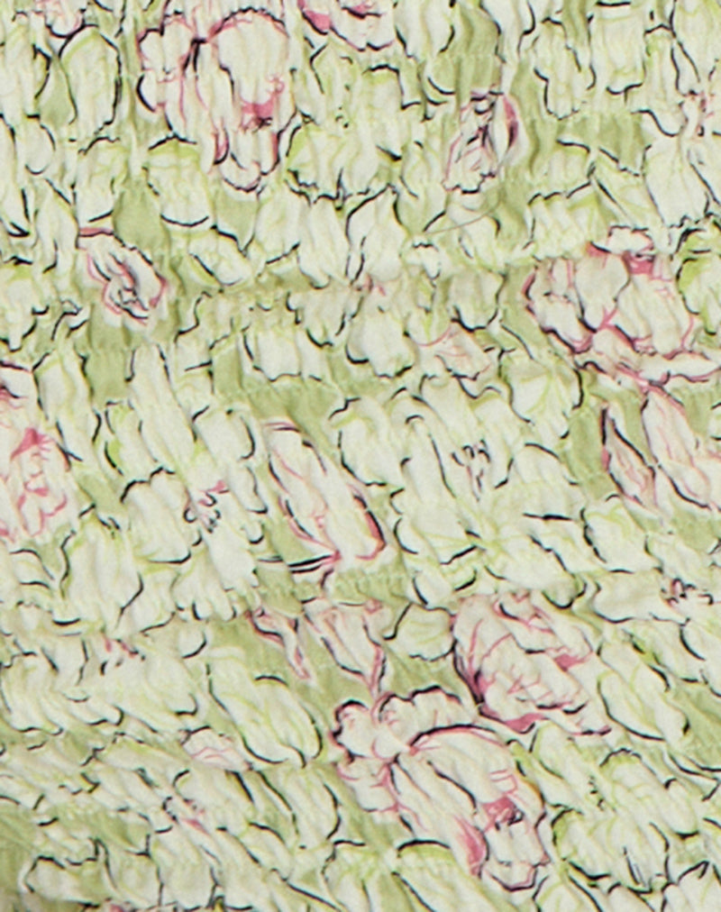 Image of Ritala Shirred Micro Short in Blooming Lily Green