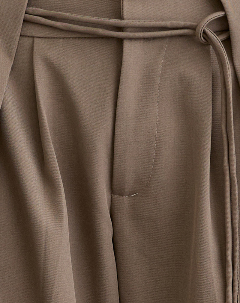Image of Rivela Tie Waist Trouser in Taupe