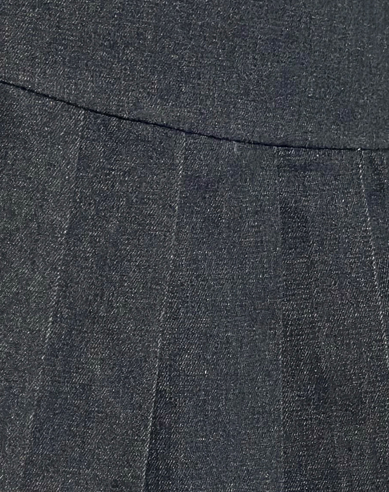 Image of Casna Pleated Mini Skirt in Chambray Indigo