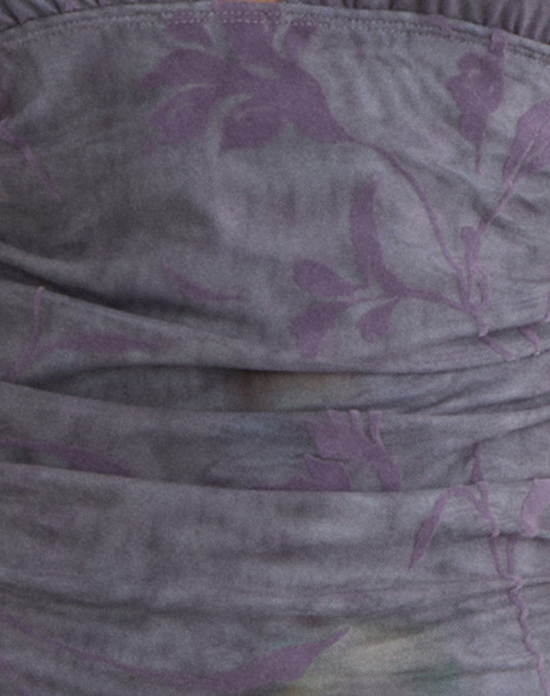 Image of Rokoyo Halterneck Midi Dress in Flare Flower Purple