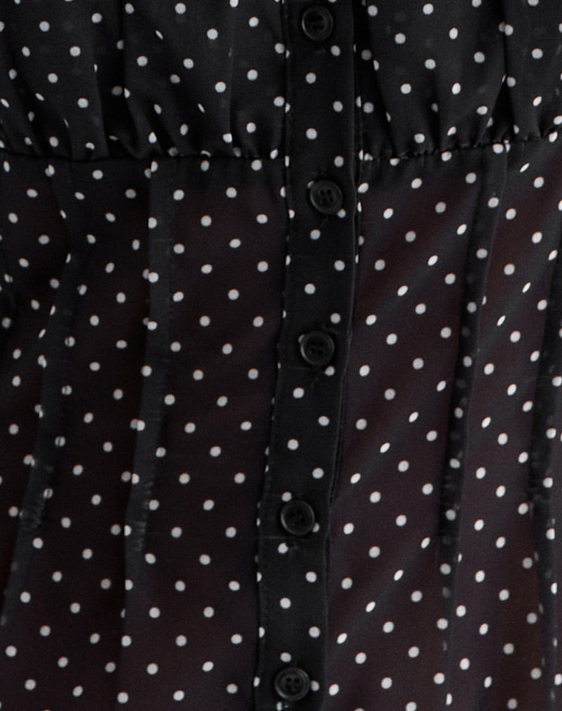 Image of Rolina Blouse in Chiffon Mini Polka Black