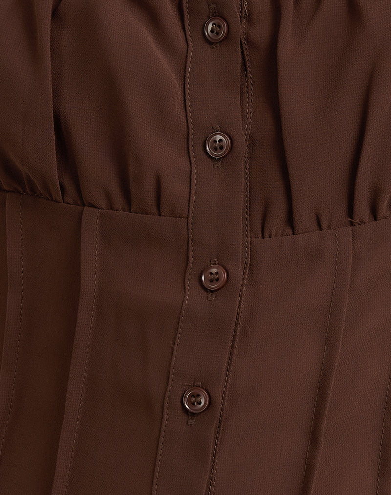 Image of Rolina Blouse in Chiffon Brown
