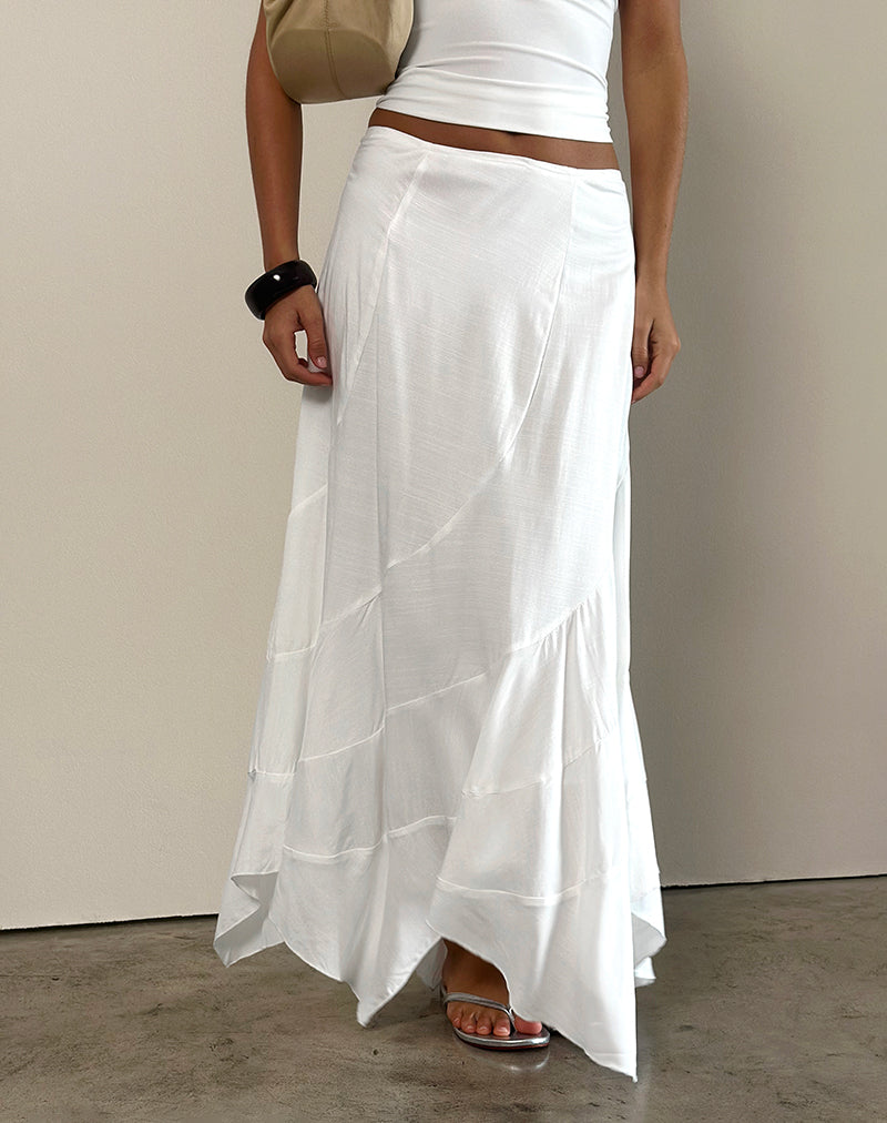 Image of Rombe Seamed Fairy Maxi Skirt in Ivory