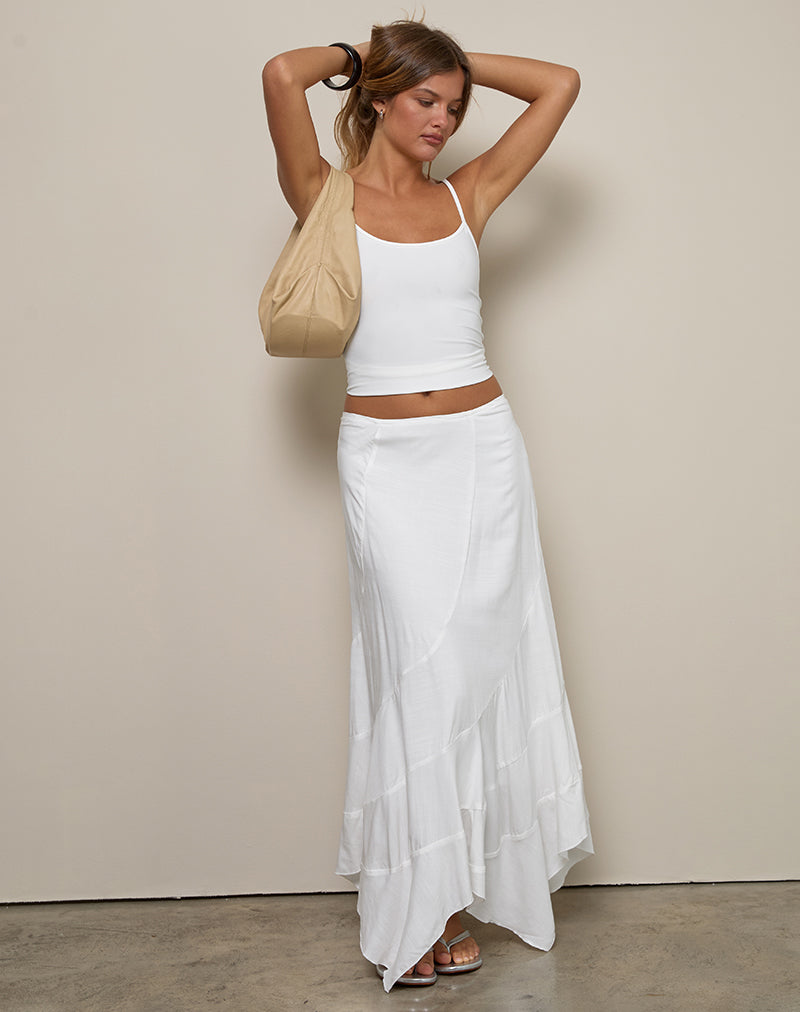 Image of Rombe Seamed Fairy Maxi Skirt in Ivory