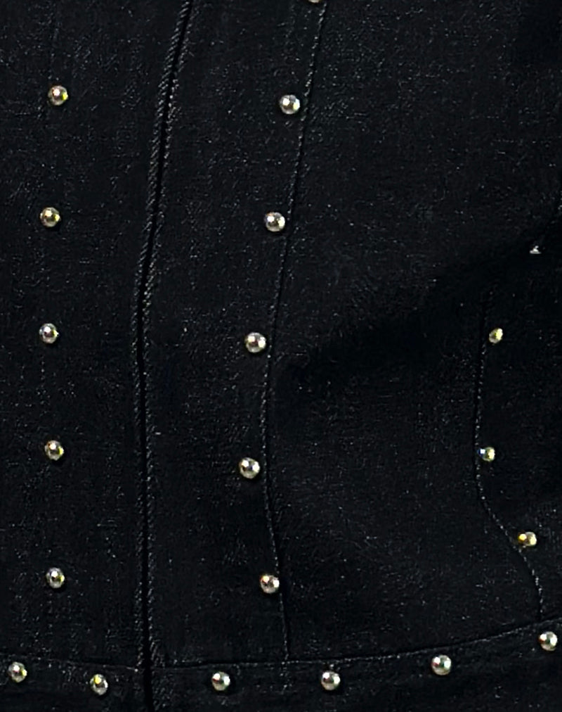 Image of Ronira Jacket Chambray Studs in Black