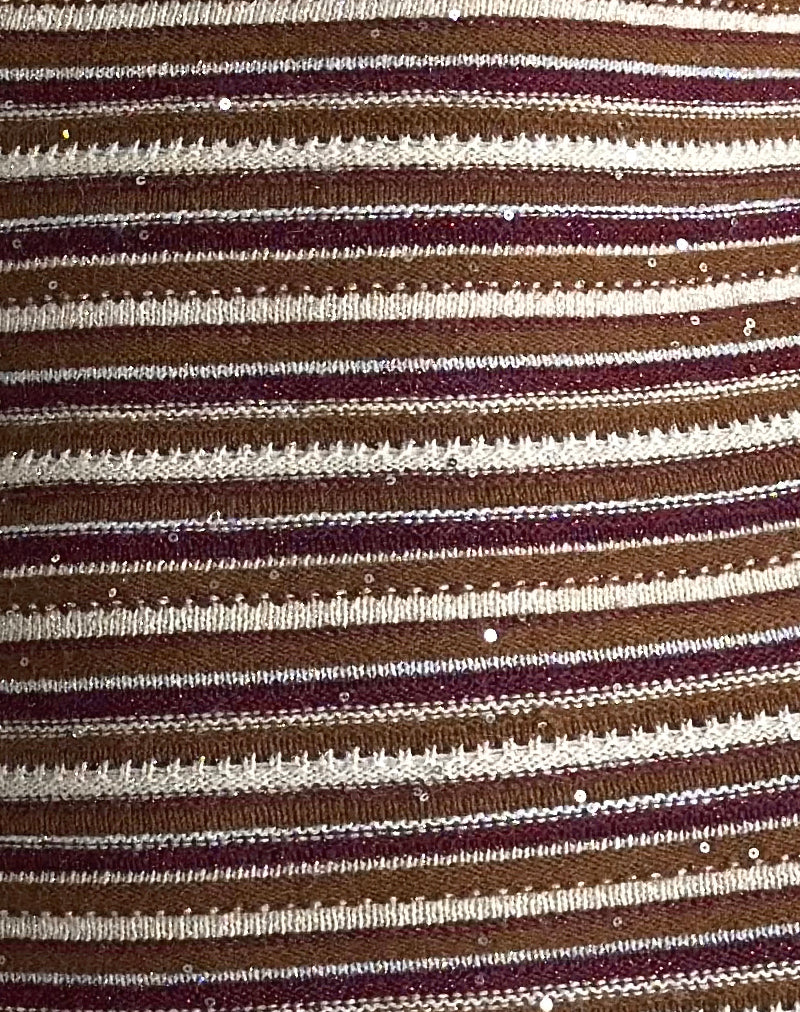 Image of Rosbina Bandeau Mini Dress in Shimmer Stripe Knit Rust