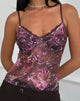 Image of Rubik Cami Top in Abstract Rose Pink and Plum
