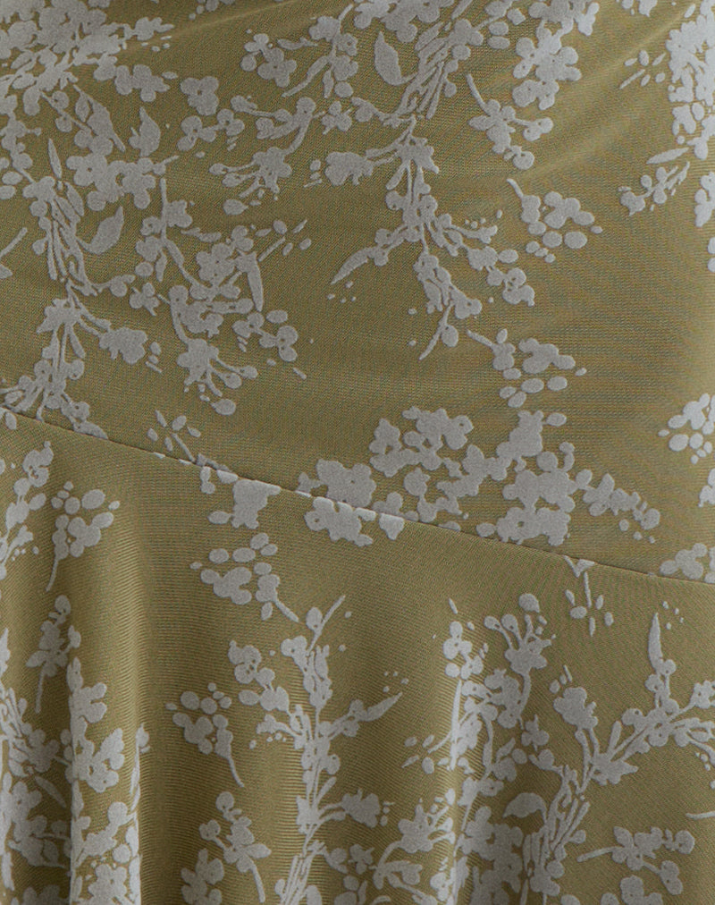 Image of Ruhato Mini Dress in Moss Petal Olive