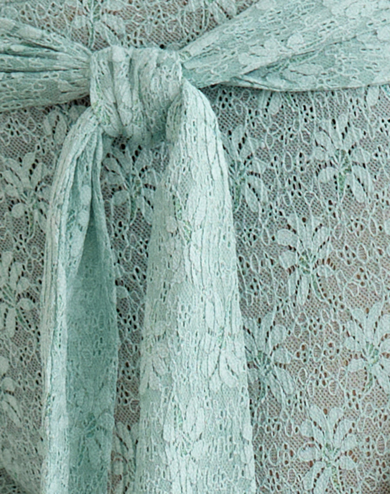 Image of Runo Capri Trouser in Lace Teal