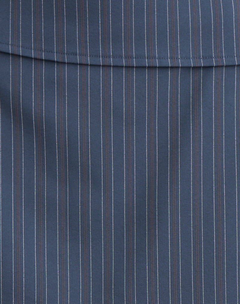Image of Ryker Skort in Stretch Tailoring Pinstripe Navy