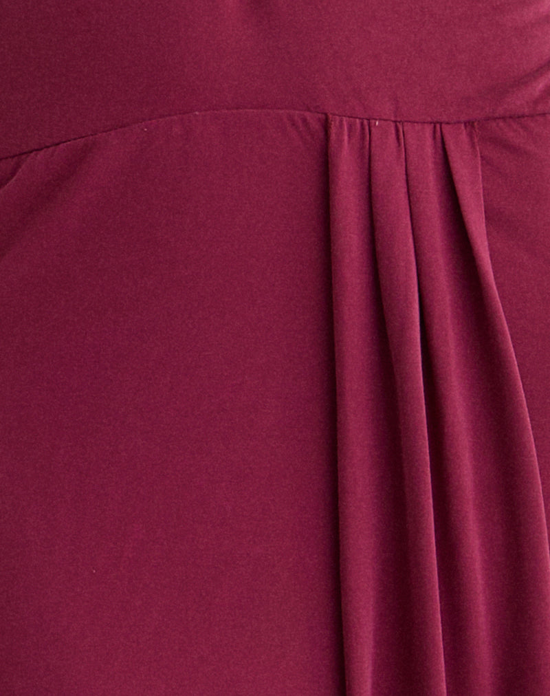Image of Ryoko Maxi Dress in Cupro Burgundy