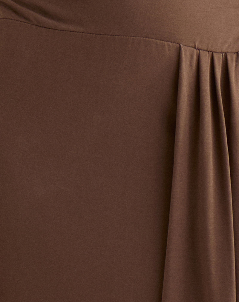 Image of Ryoko Maxi Dress in Cupro Dark Brown