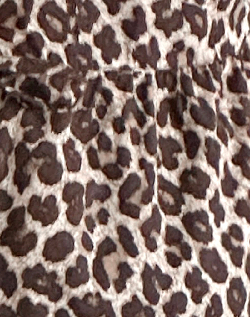 Image of Ryota Tie Front Blouse in Leopard Sandstorm