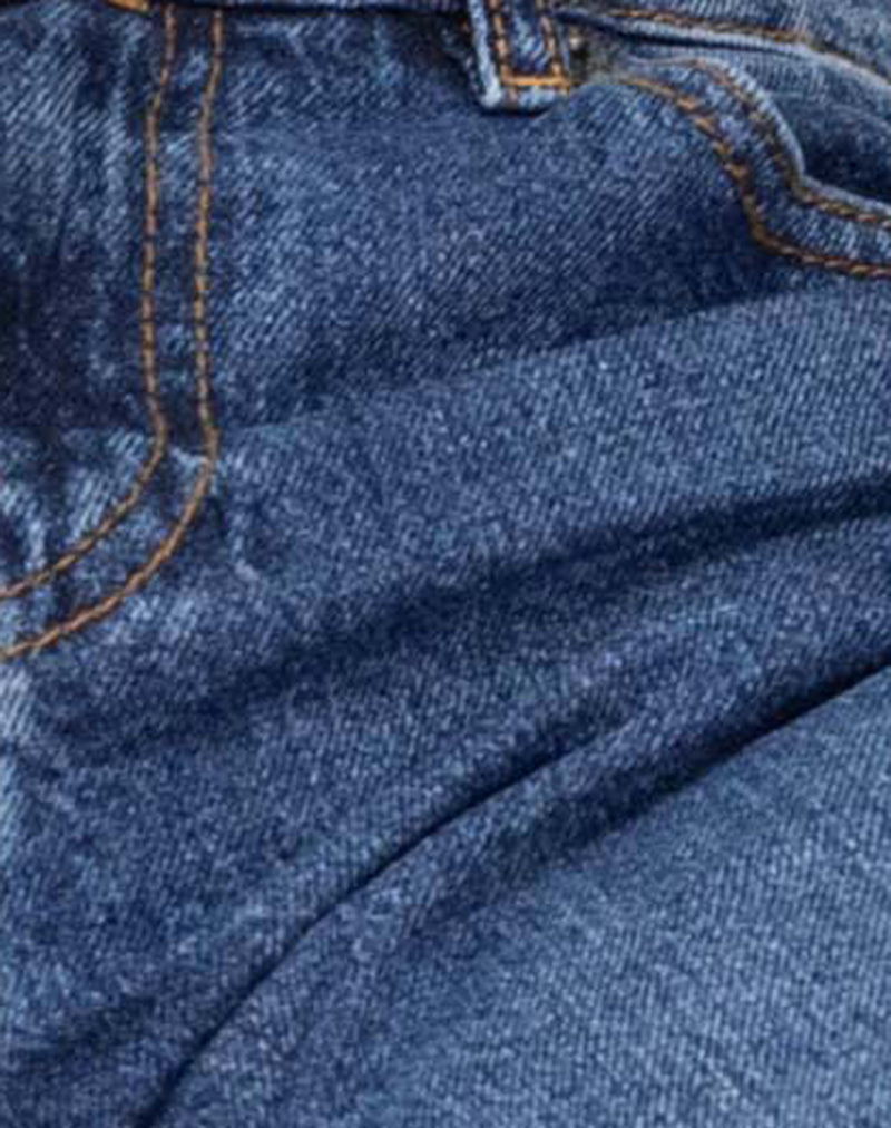 Image of Rigid Low Rise Flare Jeans In Mid Blue Used