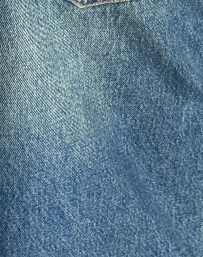 Image of Roomy Extra Wide Low Rise Jeans in Bright Blue