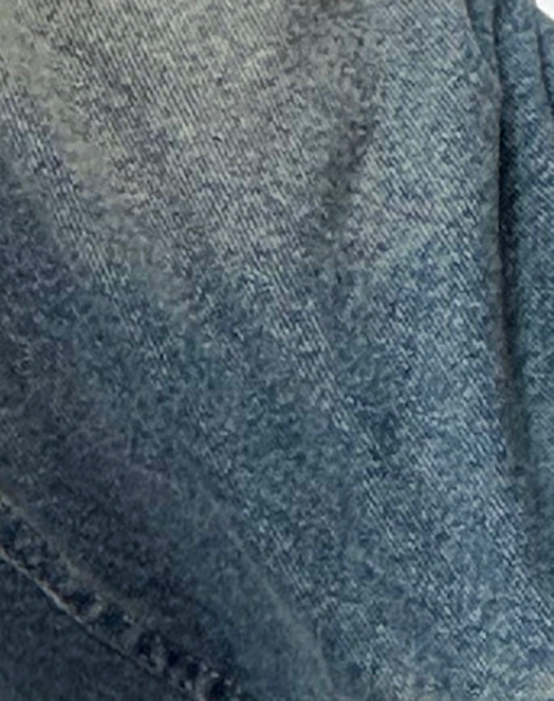 Image of Roomy Extra Wide Low Rise Jeans in Brown Blue Acid