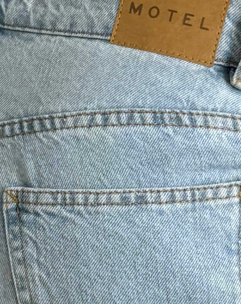 Image of Roomy Extra Wide Low Rise Jeans in Light Wash Blue
