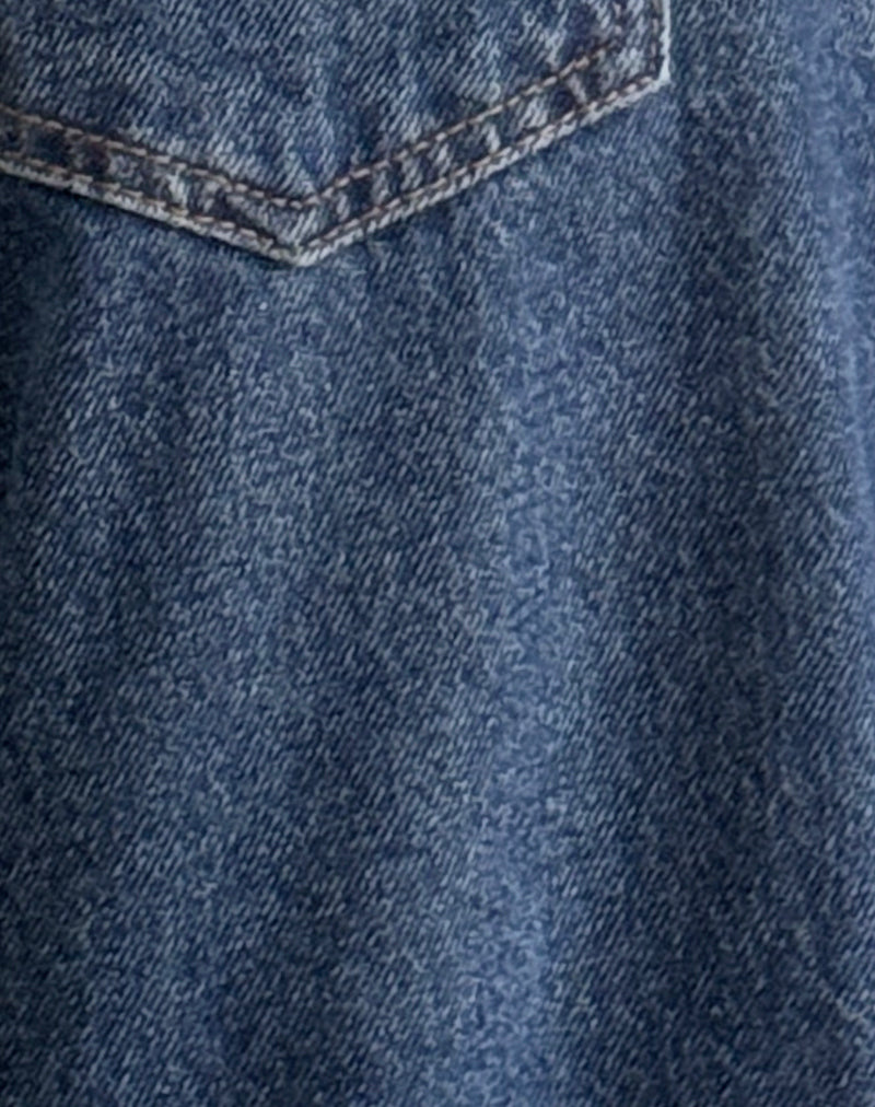 Image of Roomy Extra Wide Low Rise Jeans in Mid Indigo Blue