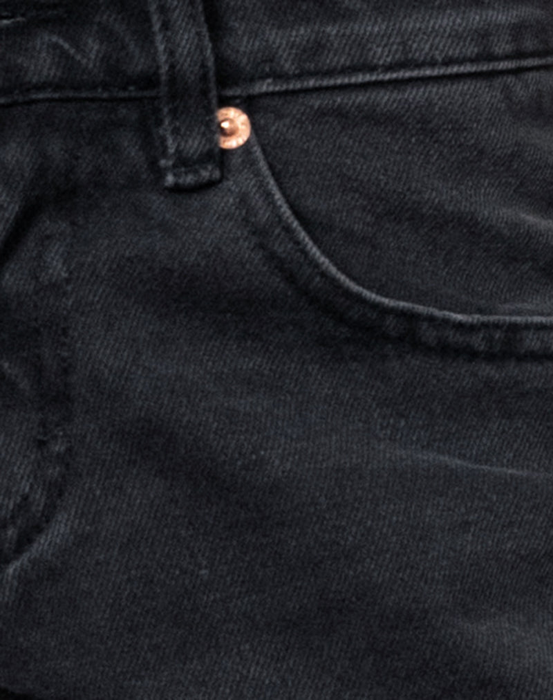 Image of Roomy Extra Wide Low Rise Jeans in Washed Black