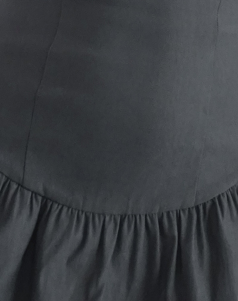 Image of Sabina Bandeau Mini Dress in Charcoal Grey